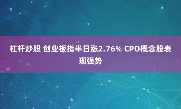 杠杆炒股 创业板指半日涨2.76% CPO概念股表现强势